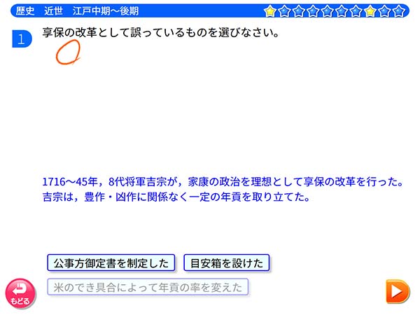 中学1,2年　歴史「近世　江戸中期～後期」
