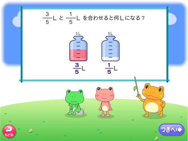 算数「分数　たし算とひき算」